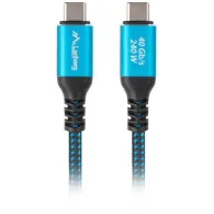 Kabel Lanberg USB4 USB-C CA-CMCM-45CU-0015-BK - Thunderbolt 4, 1,5 m, 40Gbps, 8K 60Hz, 240W, Czarny, Niebieski