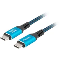 Kabel Lanberg USB4 USB-C CA-CMCM-45CU-0015-BK - Thunderbolt 4, 1,5 m, 40Gbps, 8K 60Hz, 240W, Czarny, Niebieski
