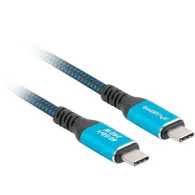 Kabel Lanberg USB4 USB-C CA-CMCM-44CU-0005-BK - Thunderbolt 4, 50 cm, 40Gbps, 8K 60Hz, 240W, Czarny, Niebieski