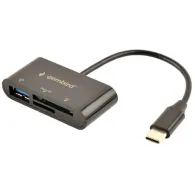 Czytnik kart pamięci Gembird USB-C UHB-CR3-02 - USB-C, SD, MicroSD, TF flash, 1x USB-A