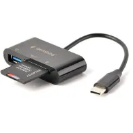 Czytnik kart pamięci Gembird USB-C UHB-CR3-02 - USB-C, SD, MicroSD, TF flash, 1x USB-A