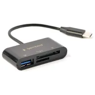 Czytnik kart pamięci Gembird USB-C UHB-CR3-02 - USB-C, SD, MicroSD, TF flash, 1x USB-A