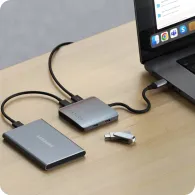 Replikator portów Satechi 4-Port USB-C Hub with Power Delivery ST-H4CPDM - 4x USB-C 3.2 Gen 2, Szary