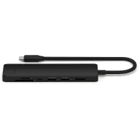 Replikator portów Satechi 7-in-1 USB-C Slim Multiport Adapter with Ethernet ST-P7SK - USB-C, 2x USB-A, HDMI, LAN, SD, Czarny
