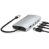 Replikator portów Satechi USB-C Multiport Adapter 8K With Ethernet V3 ST-P8KES - 3x USB-C 3.2, 1x USB-A 3.1, 1x HDMI, 1x RJ-45