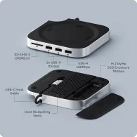 Replikator portów Satechi Mac Mini M4 Stand & Hub with SSD Enclosure ST-GNMMES - 2x USB-A 3.2, 1x USB-A 2.0, 1x SD, 1x M.2 SSD