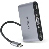 Stacja dokująca Dicota USB-C Portable 5-in-1 Docking Station D32064 - 1x USB-A, 1x USB-C, 1x DisplayPort, 1x HDMI, 1x VGA