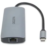 Stacja dokująca Dicota USB-C 8-in-1 Multi Hub D32062 - 1x USB-C, 3x USB-A, 1x HDMI, 1x RJ-45, SD|microSD, Szary