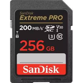 Karta pamięci SanDisk Extreme Pro SDXC 256GB 200/140 MB/s V30 UHS-I SDSDXXD-256G-GN4IN - Szara