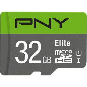 Karta pamięci PNY MicroSDXC Elite 32GB P-SDU32GU185GW-GE - Szara, Zielona