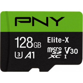 Karta pamięci PNY MicroSDXC 128GB P-SDU128U3WX-GE - Czarna, Zielona