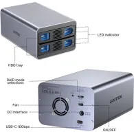 Obudowa Unitek 2 Bay USB-C RAID External Hard Drive Enclosure S1308C01-EU - RAID 0,1, na dyski 2,5" i 3,5", USB-C 3.2 Gen 2