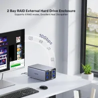 Obudowa Unitek 2 Bay USB-C RAID External Hard Drive Enclosure S1308C01-EU - RAID 0,1, na dyski 2,5" i 3,5", USB-C 3.2 Gen 2