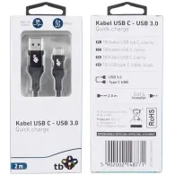 Kabel TB USB-A/USB-C M/M  AKTBXKU3CPREM2B - USB 3.2 Gen 1, Czarny