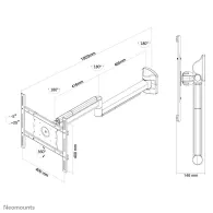 Uchwyt ścienny medyczny do monitorów Neomounts by Newstar Flat Screen Wall Mount FPMA-HAW050 - długość 102 cm, Biały