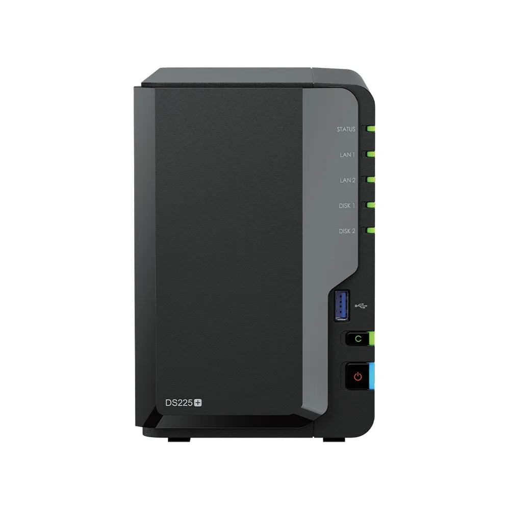 Serwer NAS Synology DiskStation DS225+ - Desktop/Intel Celeron J4125/2 GB RAM/2 wnęki/2 lata Carry-in