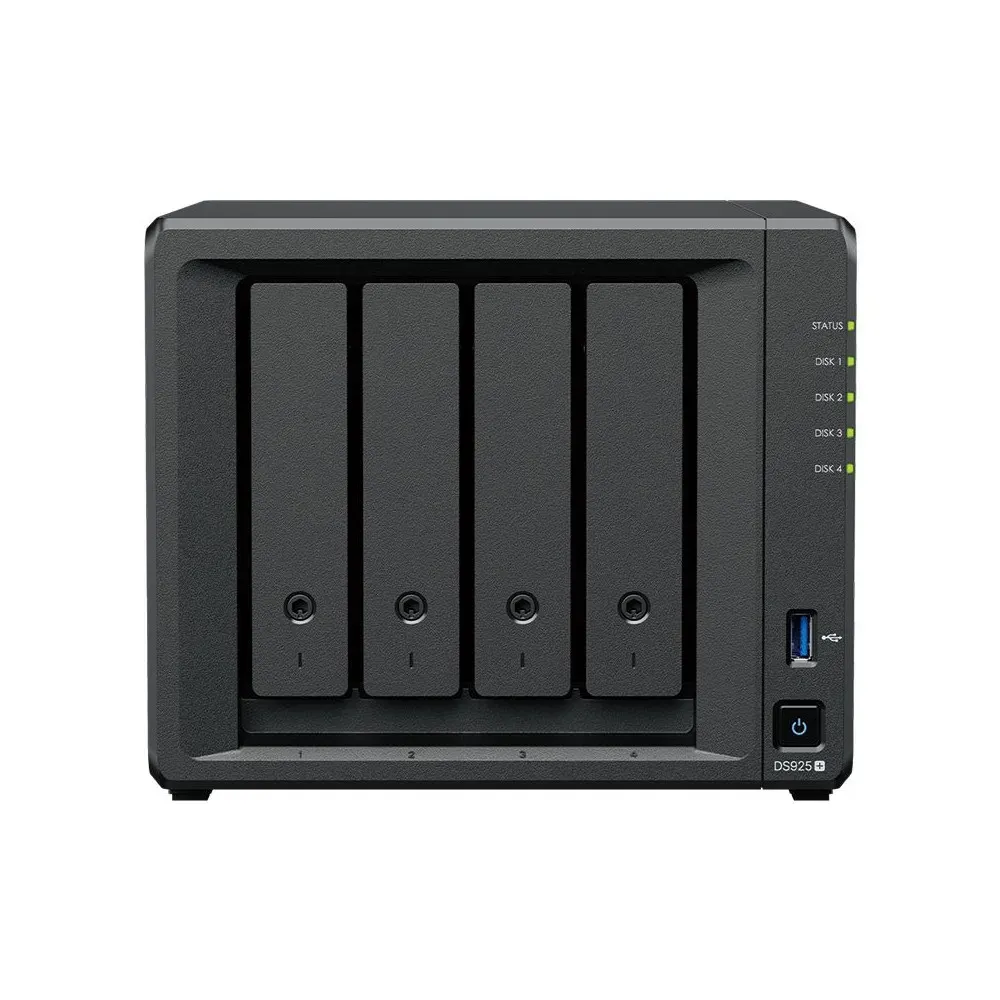 Serwer NAS Synology DiskStation DS925+-8T-00-2 - Desktop/AMD Ryzen V1500B/4 GB RAM/8 TB/6 wnęk/2 x M.2/2 lata Carry-in