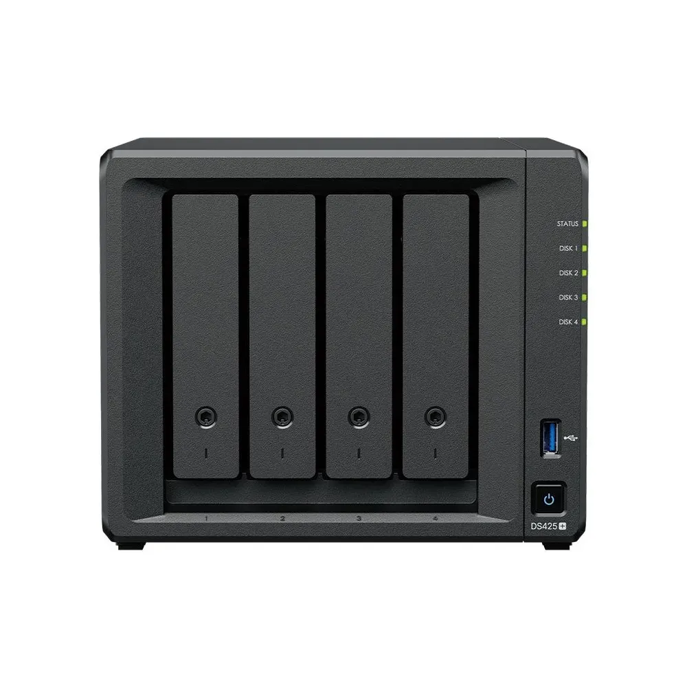 Serwer NAS Synology DiskStation DS425+-24T-10-2 - Tower/Intel Celeron J4125/2 GB RAM/24 TB/6 wnęk/2 x M.2/2 lata Carry-in