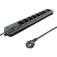 Listwa antyprzepięciowa zasilająca Qoltec 50114 - 8 gniazd, 3 m, Czarna