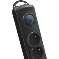 Listwa antyprzepięciowa zasilająca Qoltec 50114 - 8 gniazd, 3 m, Czarna