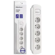 Listwa antyprzepięciowa zasilająca Qoltec 50276 - 5 gniazd, 1,8 m, Biała