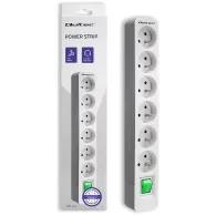 Listwa antyprzepięciowa zasilająca Qoltec 50292 5 gniazd, 1,8 m, Biało-szara