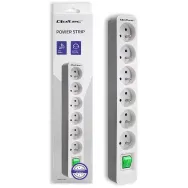 Listwa antyprzepięciowa zasilająca Qoltec 50292 5 gniazd, 1,8 m, Biało-szara