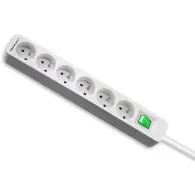 Listwa antyprzepięciowa zasilająca Qoltec 50292 5 gniazd, 1,8 m, Biało-szara