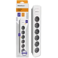 Listwa zasilająca Qoltec 50297 - 6 gniazd, 1,8 m, Biało-szara