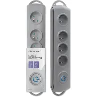 Listwa antyprzepięciowa zasilająca Qoltec 50163 - 4 gniazda, 1,5 m, Szara