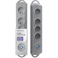 Listwa antyprzepięciowa zasilająca Qoltec 50163 - 4 gniazda, 1,5 m, Szara