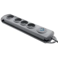 Listwa antyprzepięciowa zasilająca Qoltec 50163 - 4 gniazda, 1,5 m, Szara