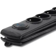 Listwa antyprzepięciowa zasilająca Qoltec 50269 - 5 gniazd, 1,8 m, Czarna