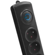 Listwa antyprzepięciowa zasilająca Qoltec 50269 - 5 gniazd, 1,8 m, Czarna