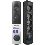 Listwa antyprzepięciowa zasilająca Qoltec 50104 - 4 gniazda, 1,5 m, Czarna