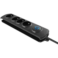 Listwa antyprzepięciowa zasilająca Qoltec 50104 - 4 gniazda, 1,5 m, Czarna