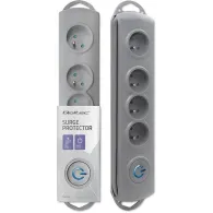 Listwa antyprzepięciowa zasilająca Qoltec 50164 - 4 gniazda, 2,5 m, Szara