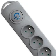 Listwa antyprzepięciowa zasilająca Qoltec 50164 - 4 gniazda, 2,5 m, Szara