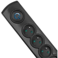 Listwa antyprzepięciowa zasilająca Qoltec 50271 - 5 gniazd, 3 m, Czarna