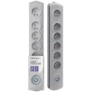 Listwa antyprzepięciowa zasilająca Qoltec 50165 - 6 gniazd, 1,8 m, Szara