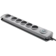 Listwa antyprzepięciowa zasilająca Qoltec 50165 - 6 gniazd, 1,8 m, Szara