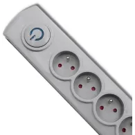 Listwa antyprzepięciowa zasilająca Qoltec 50165 - 6 gniazd, 1,8 m, Szara