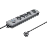 Listwa antyprzepięciowa zasilająca Qoltec 50272 - 5 gniazd, 3 m, Szara