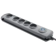 Listwa antyprzepięciowa zasilająca Qoltec 50272 - 5 gniazd, 3 m, Szara
