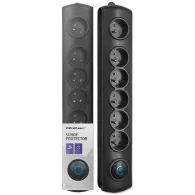 Listwa antyprzepięciowa zasilająca Qoltec 50112 - 6 gniazd, 3 m, Czarna