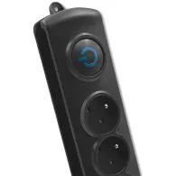 Listwa antyprzepięciowa zasilająca Qoltec 50112 - 6 gniazd, 3 m, Czarna