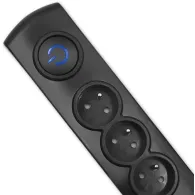 Listwa antyprzepięciowa zasilająca Qoltec 50112 - 6 gniazd, 3 m, Czarna