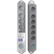 Listwa antyprzepięciowa zasilająca Qoltec 50166 - 6 gniazd, 3 m, Szara