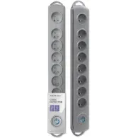 Listwa antyprzepięciowa zasilająca Qoltec 50167 - 8 gniazd, 1,8 m, Szara