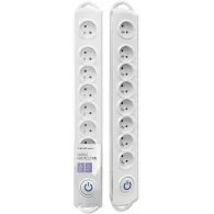 Listwa antyprzepięciowa zasilająca Qoltec 50293 - 8 gniazd, 1,5 m, Biała